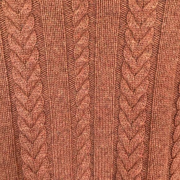 Elliott Lauren Womens Cable Knit Sweater Size XS Rust Wool Cashmere Blend - Picture 9 of 10